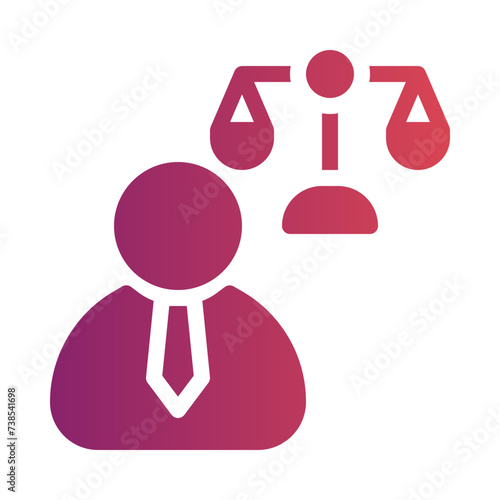 lawyer flat gradient icon