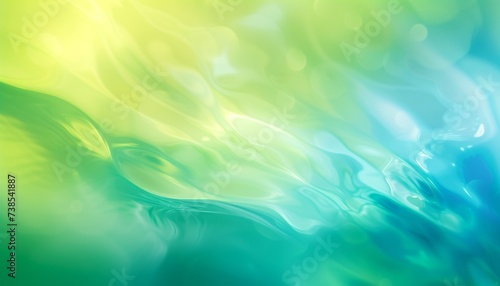 A light abstract background on a green and blue backdrop, featuring multi-colored minimalism, fluid abstractions, subtle tonal gradations, vibrant spectrum colors, and soft and rounded forms. photo