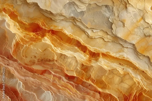 High-resolution image of the surface of a grain of sand, showing unique geological textures and colors.