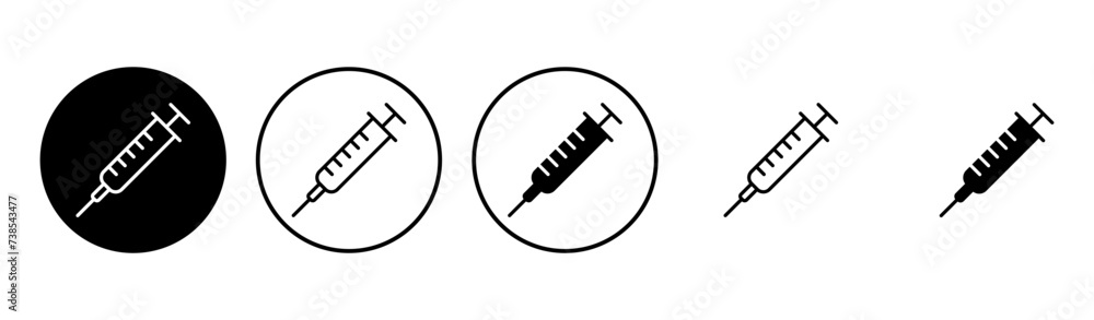 Syringe icon set. injection icon vector.