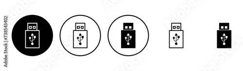 Usb icon set. Flash disk icon vector