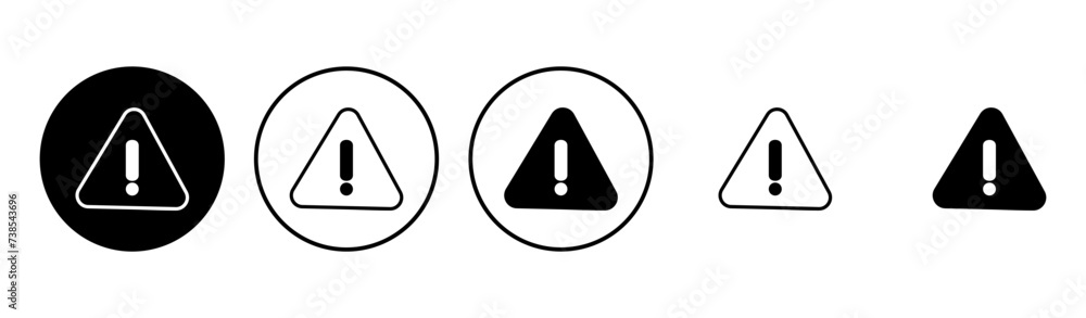 Exclamation danger sign. attention sign icon set. Hazard warning attention sign Exclamation danger sign. attention sign icon set. Hazard warning attention sign