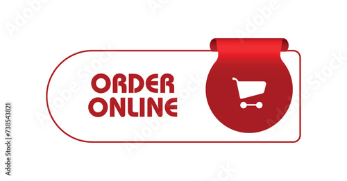 order online sign on white background