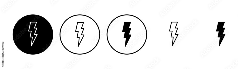 Lightning icon set. electric icon vector. power icon. energy sign Lightning icon set. electric icon vector. power icon. energy sign