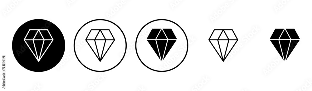 Diamond icon set. diamond gems vector icon. - obrazy, fototapety, plakaty 