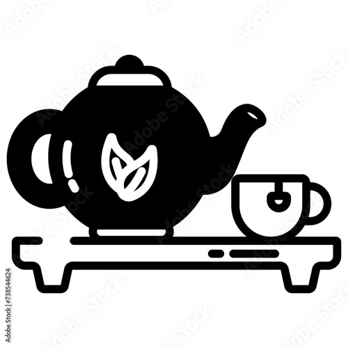 Herbal Tea glyph and line vector illustration