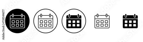 Calendar icon set. Calender symbol. calendar vector icon