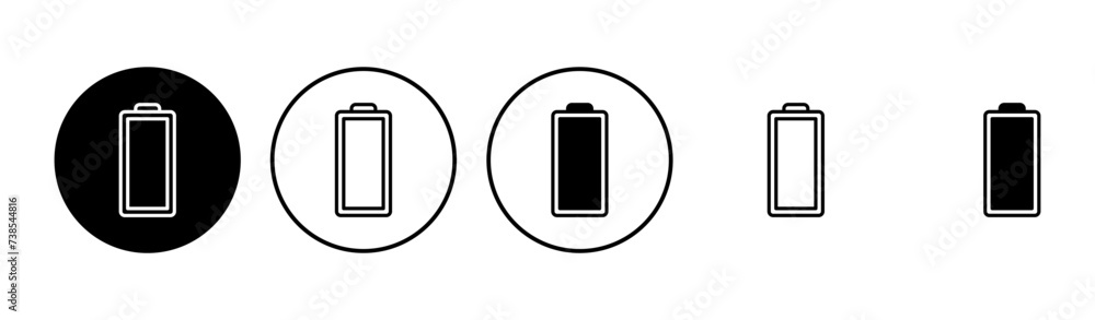Battery icon set. battery charge level. battery charging icon Battery icon set. battery charge level. battery charging icon