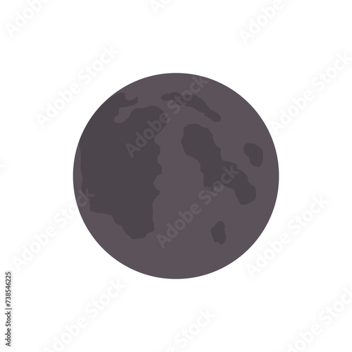 Vector new moon, in flat style. Concept of astrology, astronomy, moon phases, lunar calendar, science. Illustration isolated on a white background, eps 10.