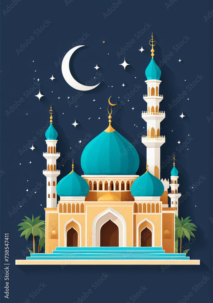 Mosque 2d illustration
