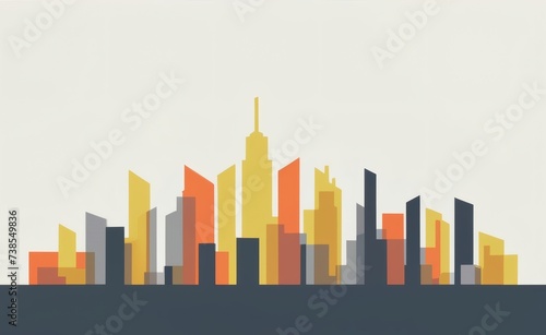 Image with minimalistic design  featuring a city skyline with sleek lines and muted tones for an urban backdrop. 