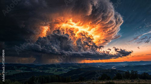 Dramatic Thunderstorm Clouds at Sunset 