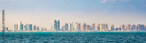 Panoramic view at the Doha Skyline in Qatar