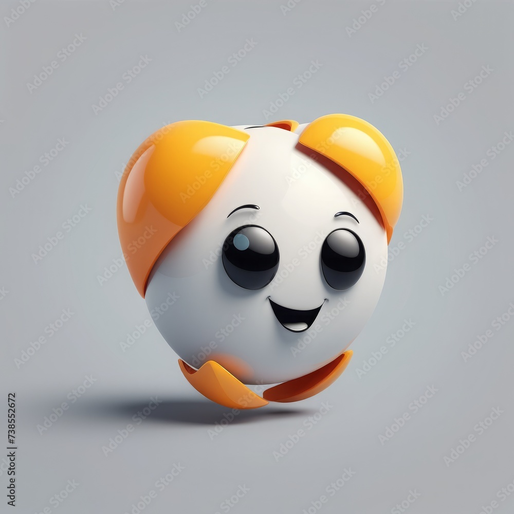 cute smiling emoticon with a big heart cute smiling emoticon with a big ...