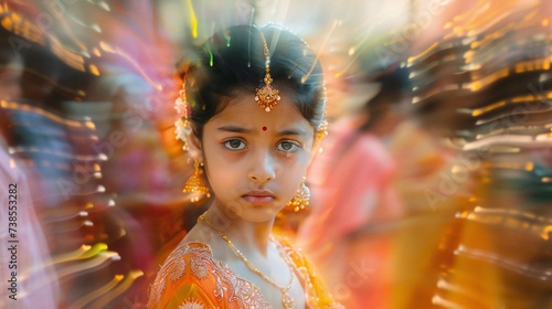 Unseen Heartache: As the festivities continue, the heartache of a child bride goes unnoticed by the crowd.