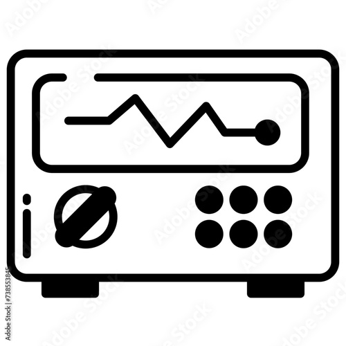 Oscilloscope glyph and line vector illustration