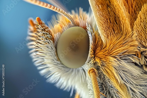 Ultra-magnified view of a butterfly's proboscis, highlighting the coiled structure and sensory details.
