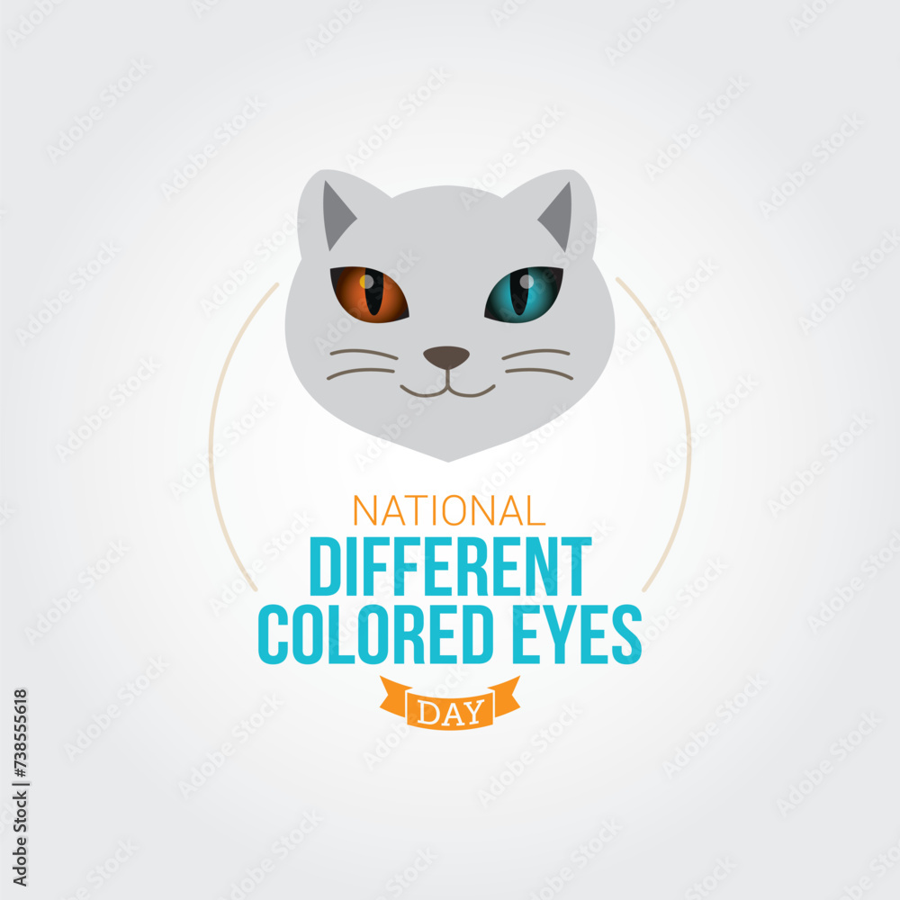 National Different Colored Eyes Day Vector Illustration. Different Colored Eyes Day themes design concept with flat style vector illustration. Suitable for greeting card, poster and banner. 