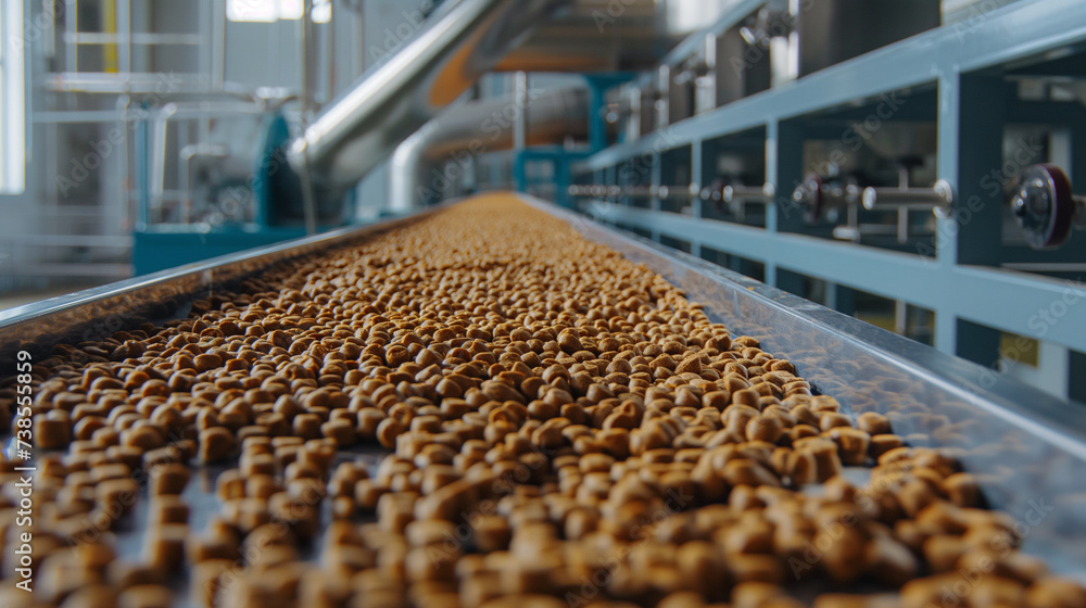 Factory of dog and cat feed dry food production pelleted animal feed, Pet food industry Factory of dog and cat feed dry food production pelleted animal feed, Pet food industry