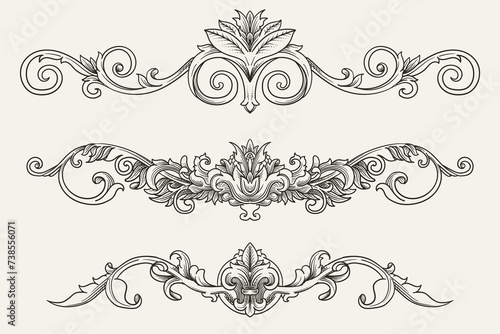 Vintage baroque ornament in Victorian style
