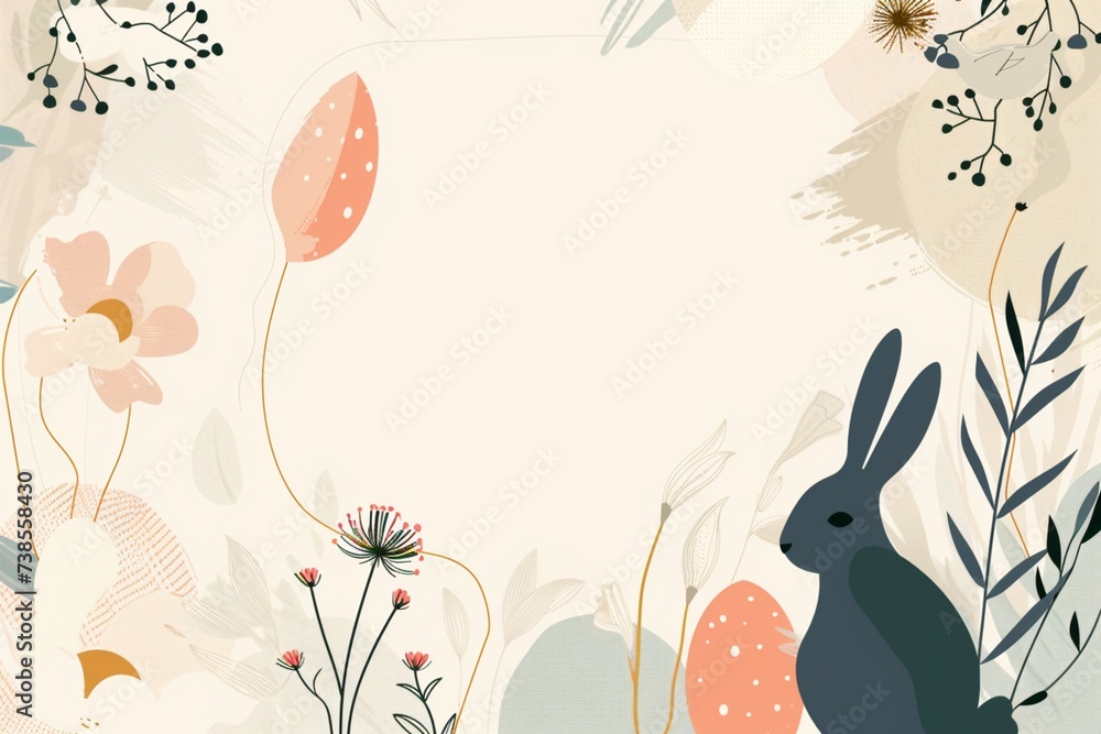 A minimalist Happy Easter background in vector style