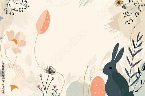 A minimalist Happy Easter background in vector style