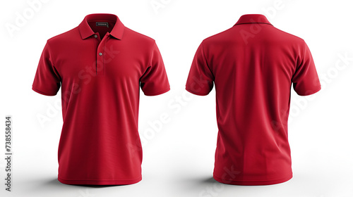 front and back red polo shirt mockup, generative ai photo
