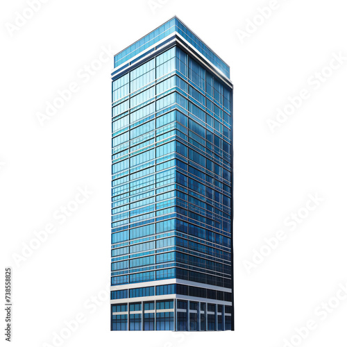 Tall office building realistic image on transparency background PNG