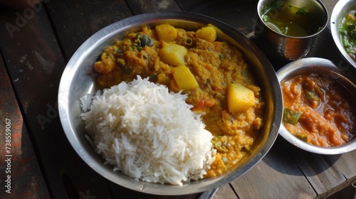 Macro view of bengali food