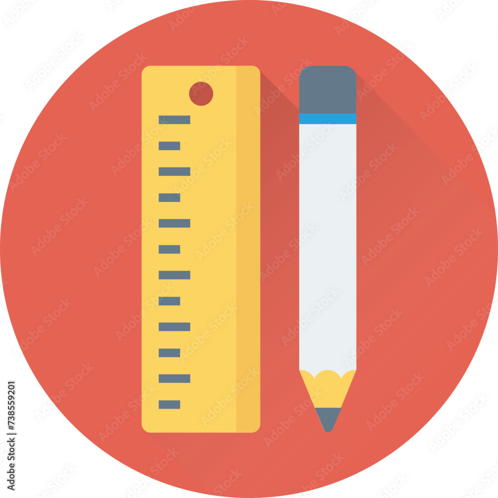 An icon of drafting tools flat vector An icon of drafting tools flat vector