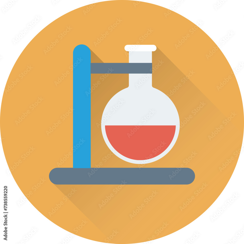 A lab experiment flat round icon A lab experiment flat round icon