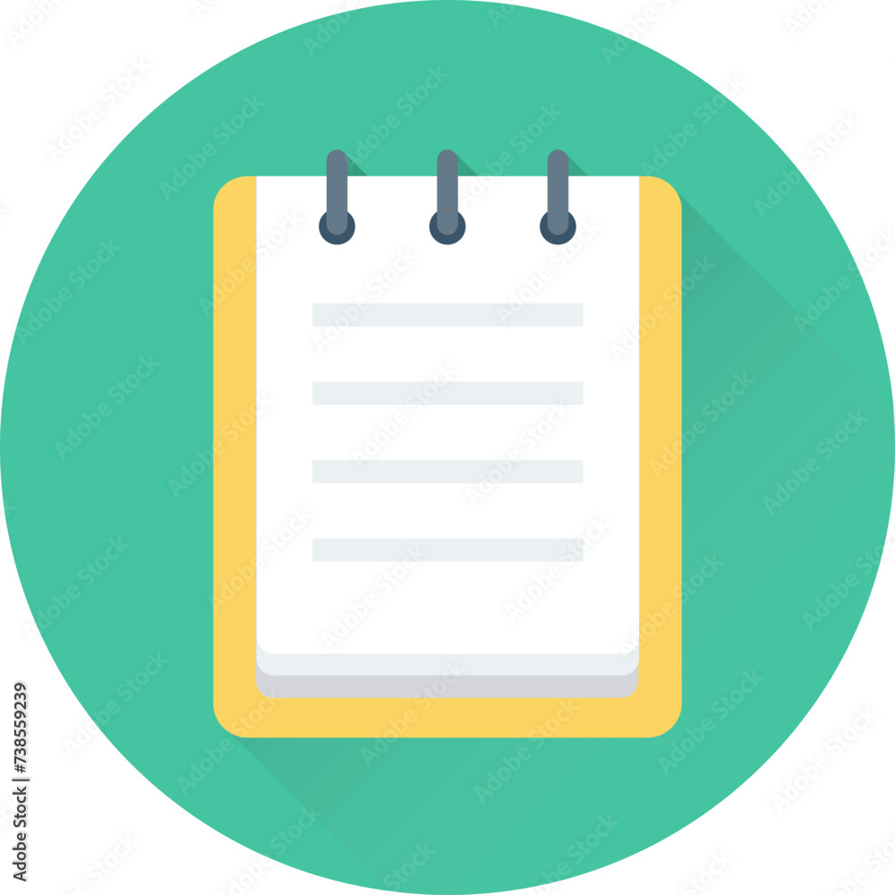 An icon of steno pad flat vector An icon of steno pad flat vector