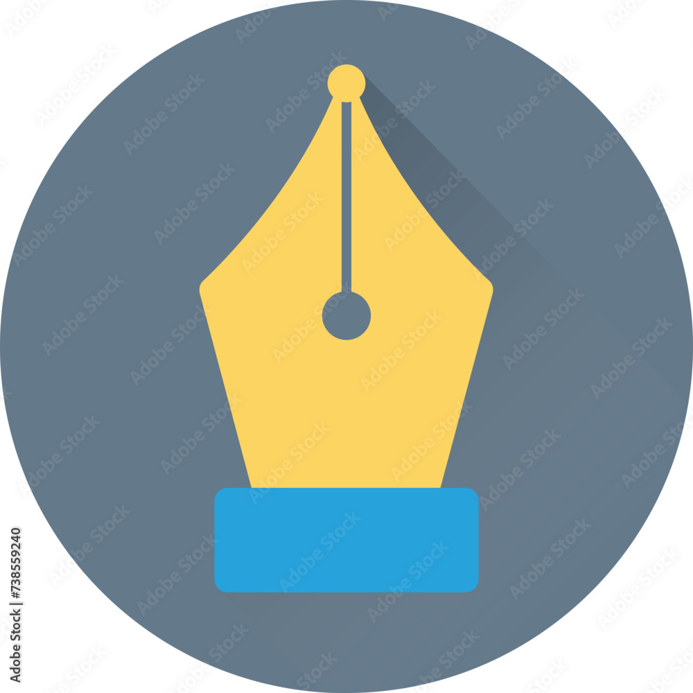 An icon of pen tip flat vector 