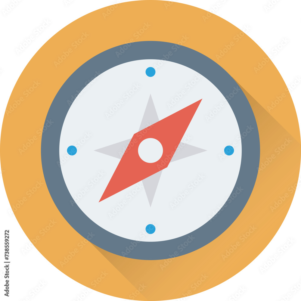 An icon of compass flat vector An icon of compass flat vector