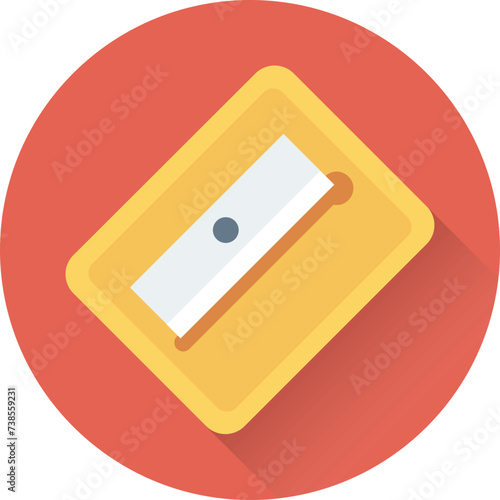 Flat round icon of sharpener 