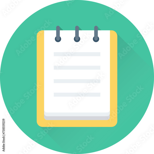 An icon of steno pad flat vector  photo