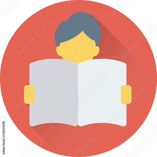 An icon of reader flat vector 