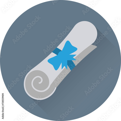 Flat round icon of degree