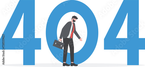 404 Error page illustration, man with sad emotion, Page not found illustration

