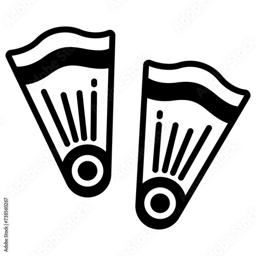 Flipper glyph and line vector illustration