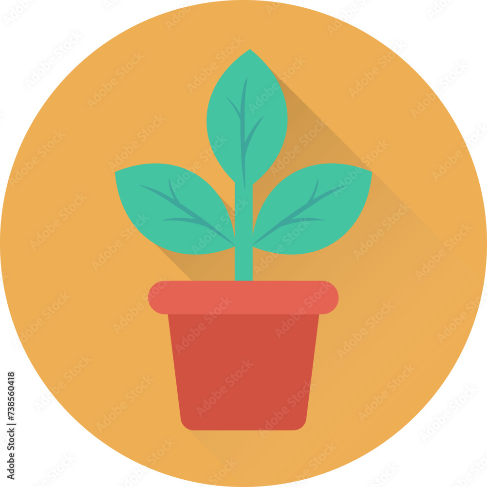 Modern flat round icon of plantation Modern flat round icon of plantation