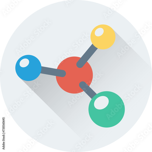 An icon of molecule flat vector