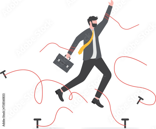 Businessman trying to break his comfort zone

