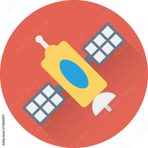 An icon of satellite dish flat vector  photo