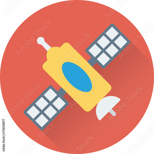 An icon of satellite dish flat vector 