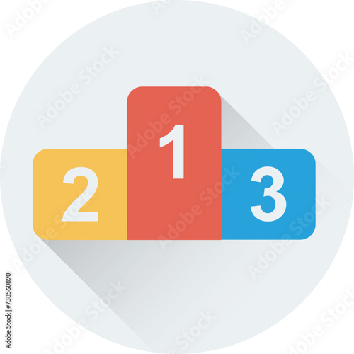 A position podium flat round icon