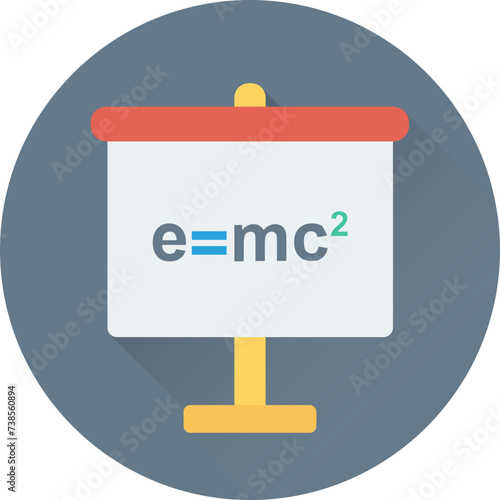 An emc2 formula flat icon photo