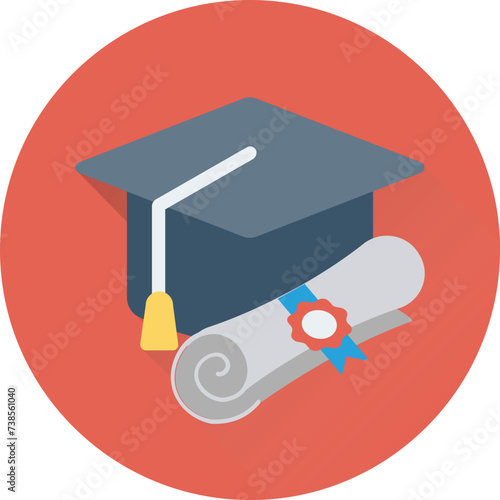 Trendy flat icon of mortarboard 