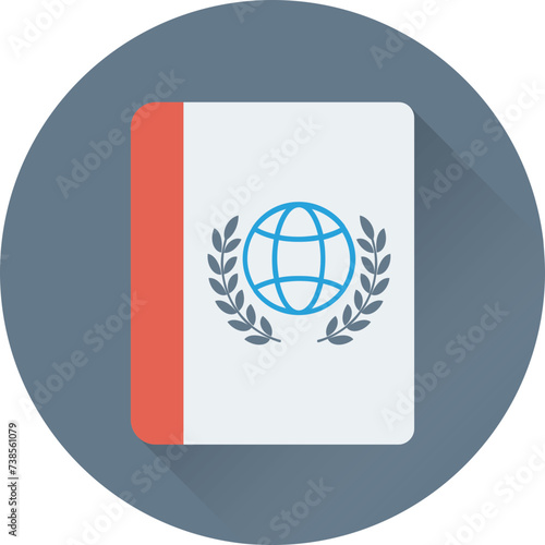 Trendy flat icon of encyclopedia 