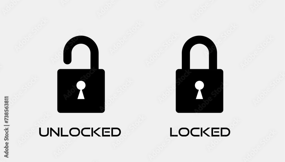 Lock Icon, padlock icon in trendy flat style isolated on grey background. Security symbol for your web site design, logo, app, UI. Vector illustration Lock Icon, padlock icon in trendy flat style isolated on grey background. Security symbol for your web site design, logo, app, UI. Vector illustration